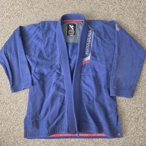 Hayabusa Jiu Jitsu Gi Jacket Kimono Top Adult A3 Blue 350GSM Pearl Weave Cotton